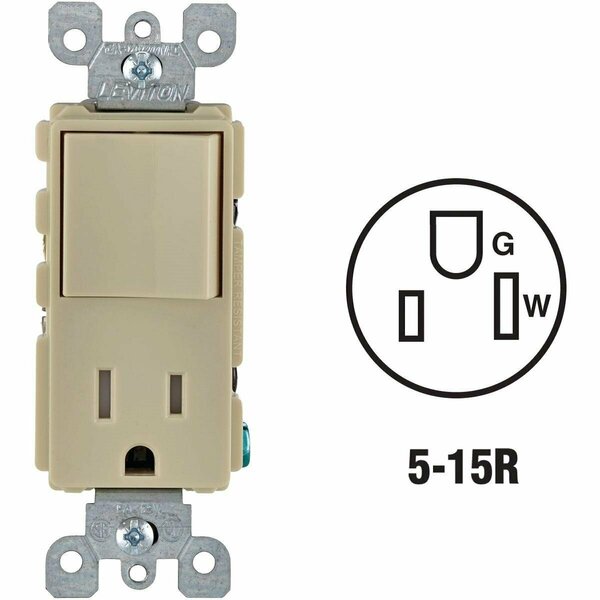 Leviton Decora Ivory 15A Switch & Outlet S01-T5625-0IS